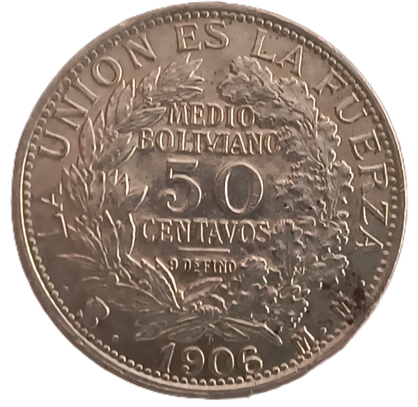 1/2 Boliviano Bolivia 1906