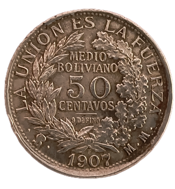 1/2 Boliviano Bolivia 1907