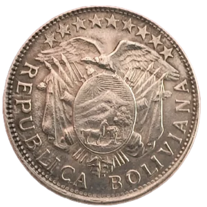 1/2 Boliviano 1903 reverso