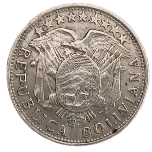 1/2 Boliviano 1901 reverso