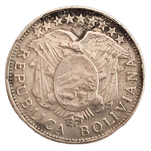 1/2 Boliviano Bolivia 1904 reverso