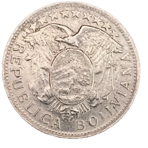 1/2 Boliviano 1900 reverso