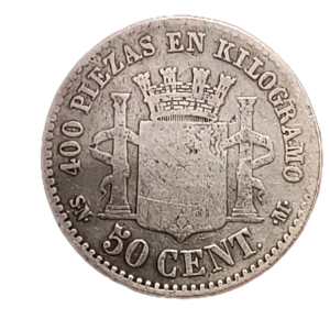 50 Céntimos 1870 BC reverso