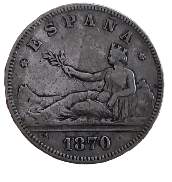 2 Pesetas 1870 MBC- con estrellas flojitas 18-73