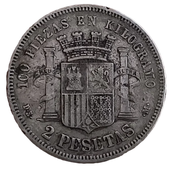 2 Pesetas 1870 MBC- con estrellas flojitas 18-73 - Imagen 2