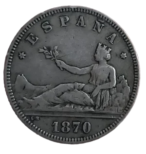 2 Pesetas 1870 18-70 MBC-