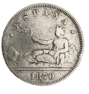 2 Pesetas 1870 xx-73 BC+