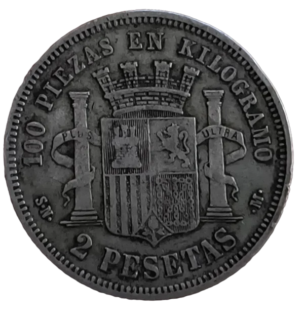 2 Pesetas 1870 18-70 MBC- - Imagen 2