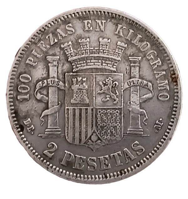 2 Pesetas 1870 18-73 MBC+/EBC- - Imagen 2