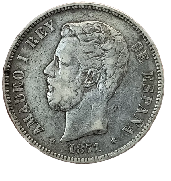 5 Pesetas 1871 18-71 MBC Chopmarcks