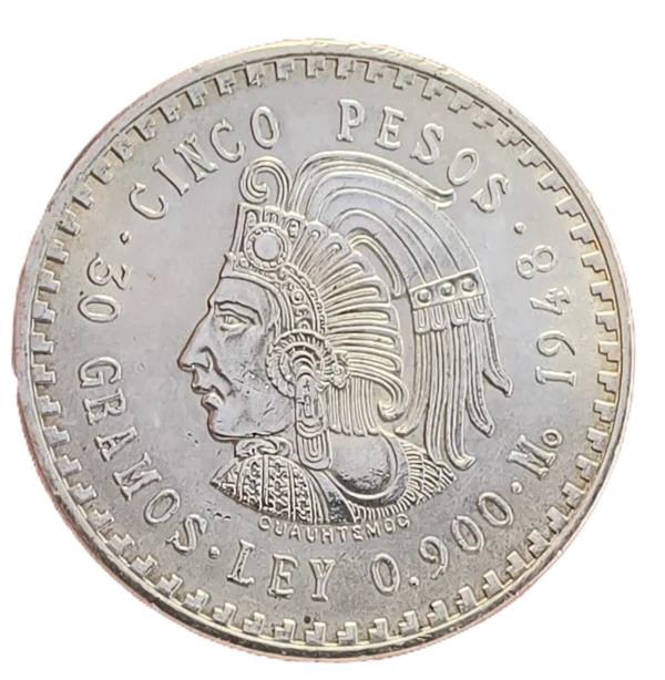 5 Pesos 1948 CUAUHTÉMOC SC