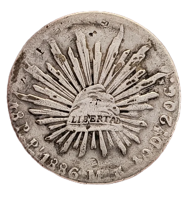 8 Reales 1886 San Luis Potosí BC+/MBC-