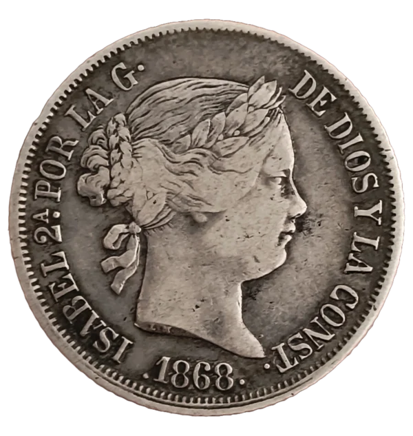 20 centavos de peso Filipinas 1868 Isabel II