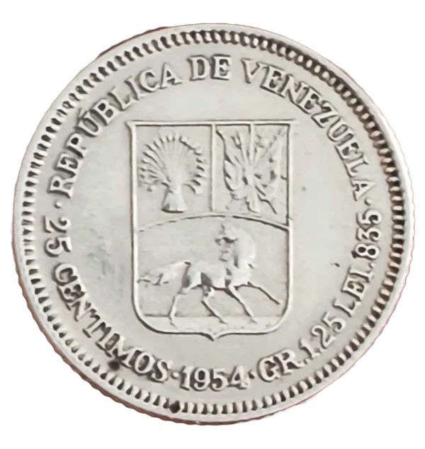 1/2 Bolívar Venezuela 1954 MBC- - Imagen 2