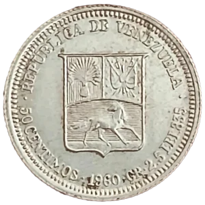 1/2 Bolívar Venezuela 1960 SC reverso