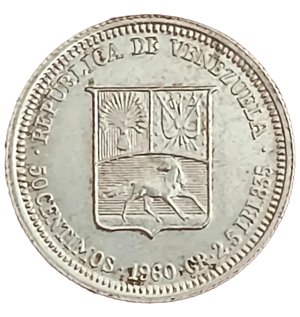 1/2 Bolívar Venezuela 1960 SC - Imagen 2