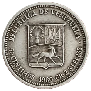 1/2 Bolívar Venezuela 1960 MBC+ reverso