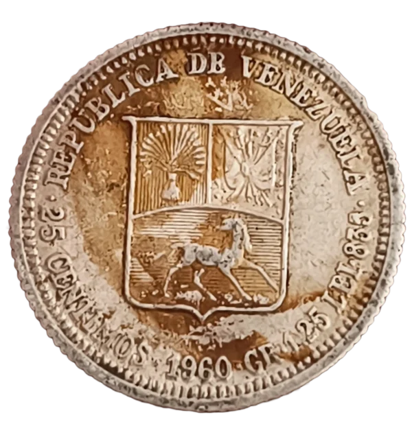 1/4 Bolívar Venezuela 1960 EBC+ - Imagen 2