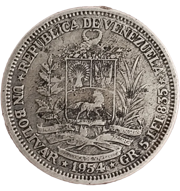 1 Bolívar Venezuela 1954 MBC+ - Imagen 2