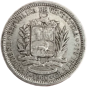 1 Bolívar Venezuela 1960 EBC reverso