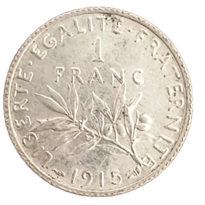 1 Franc Francia 1915 EBC reverso