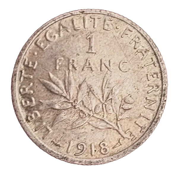 1 Franc Francia 1918 EBC- - Imagen 2