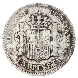 1 Peseta España 1876 BC+ reverso