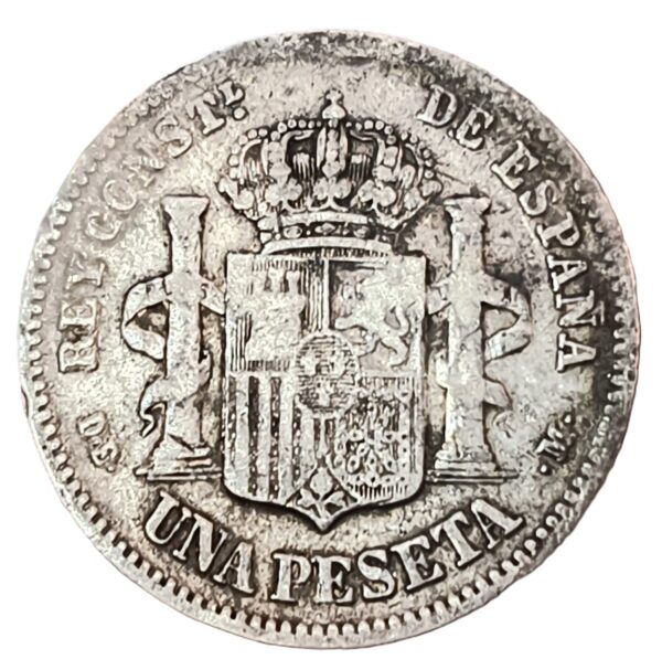 1 Peseta España 1876 BC+ - Imagen 2