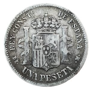 1 Peseta España 1876 MBC-/BC+ reverso
