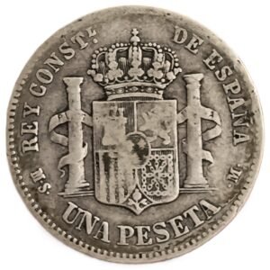 1 Peseta España 1882 BC+ reverso