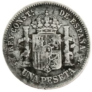 1 Peseta España 1883 BC+ reverso