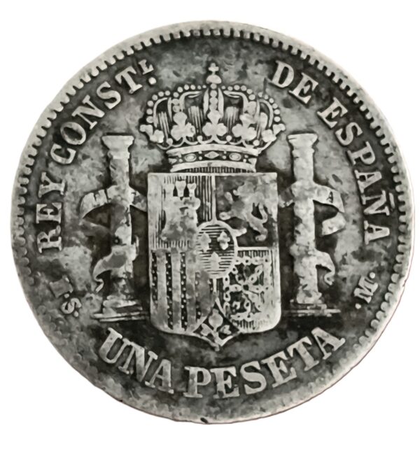 1 Peseta España 1883 BC+ - Imagen 2