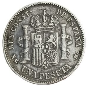 1 Peseta España 1885 MBC+ reverso