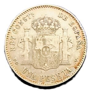 1 Peseta España 1896 MBC reverso