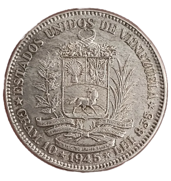 2 Bolívares Venezuela 1945 EBC+ - Imagen 2