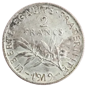 2 Francos Francia 1919 EBC+ reverso