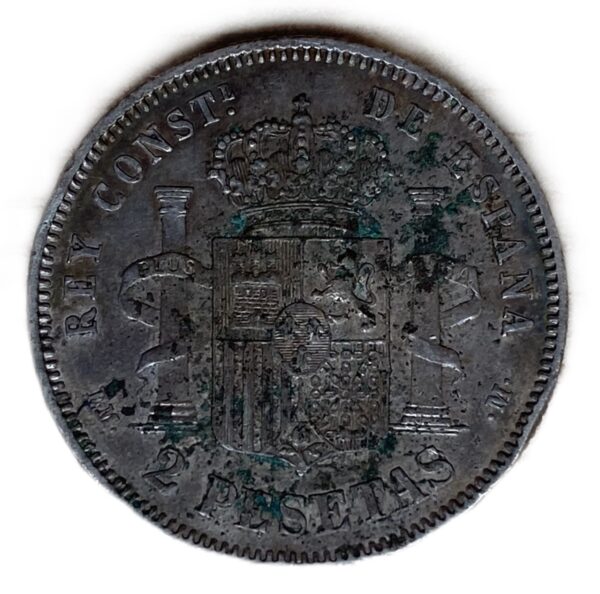 2 Pesetas España 1879 EBC - Imagen 2