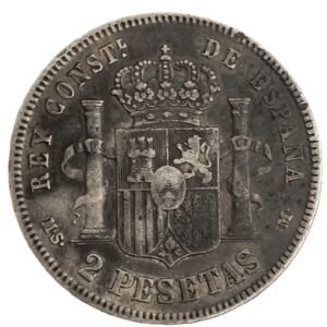 2 Pesetas España 1882 MBC reverso