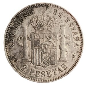 2 Pesetas España 1882 EBC- reverso