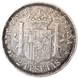 2 Pesetas España 1882 MBC reverso