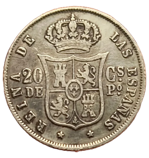 20 Centavos de Peso 1868 EBC- - Imagen 2