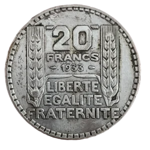 20 Francos Francia 1933 MBC reverso