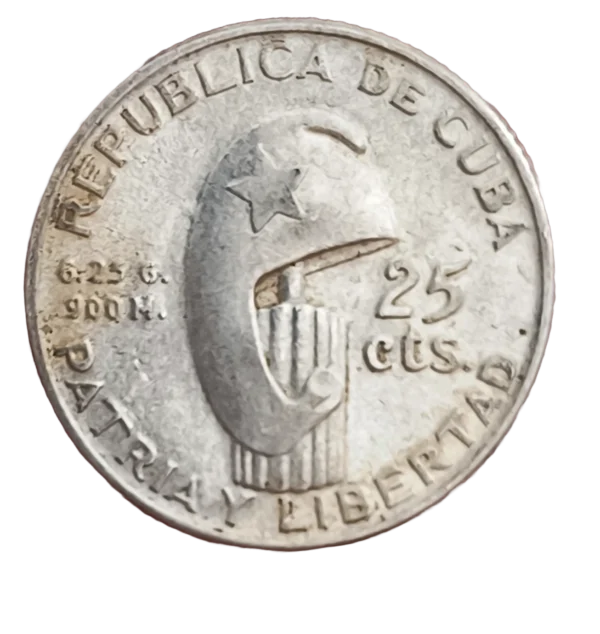 25 Centavos Cuba 1953 EBC- - Imagen 2