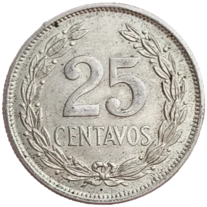 25 Centimos Salvador 1944 EBC+ reverso