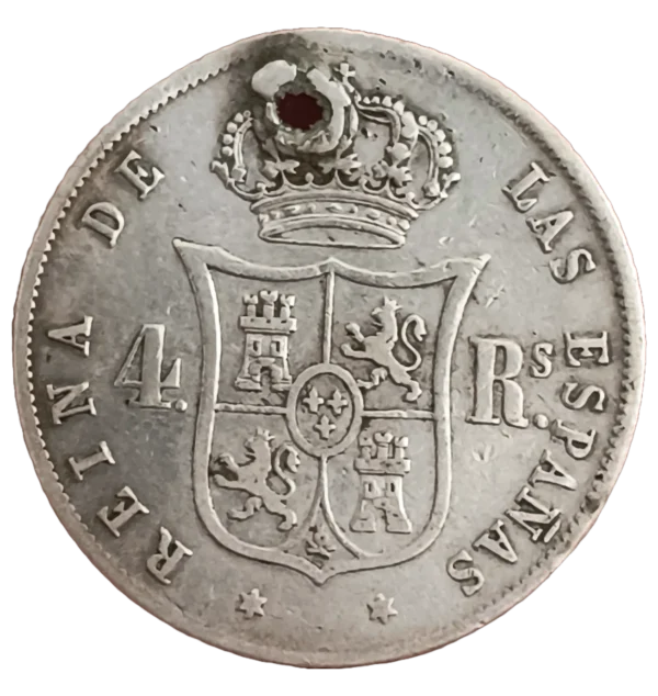 4 Reales 1863 MBC - Imagen 2