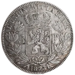 5 Francos Leopoldo II 1873 MBC reverso