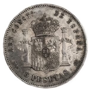 5 Pesetas España 1885 MBC/MBC- reverso
