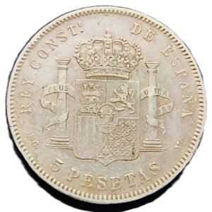 5 Pesetas España 1898 MBC reverso