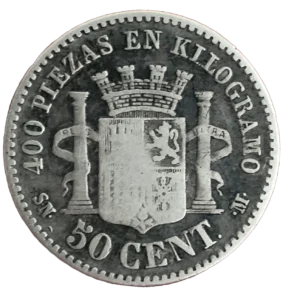 50 Céntimos 1870 BC- reverso