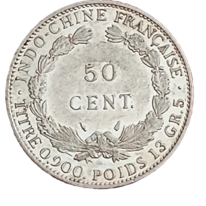 50 Céntimos Indochina 1936 reverso